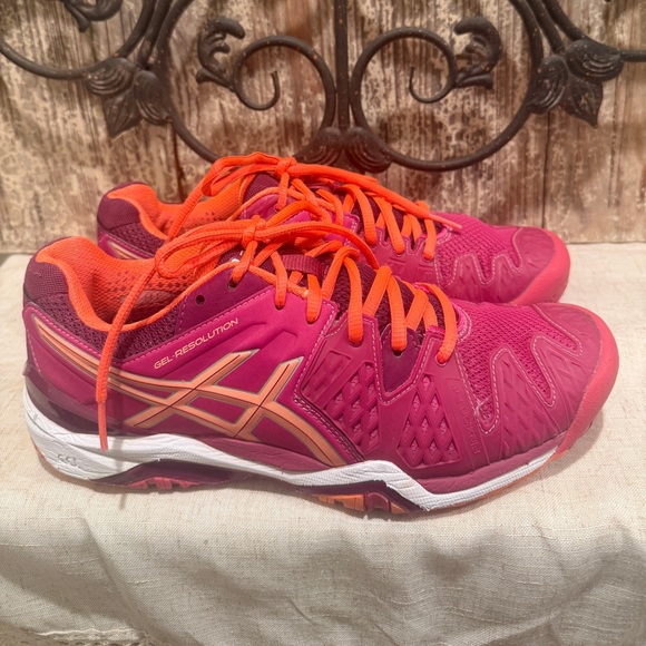 Asics Shoes - Asics Women's Gel Resolution 8.5 Berry/Coral/Plum Tennis Shoes